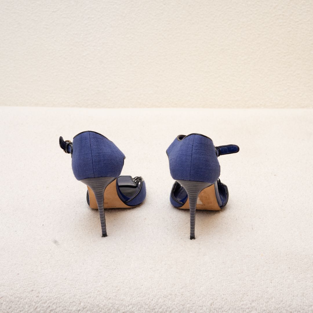 Manolo Blahnik Blue Fabric Shoes, 36.5