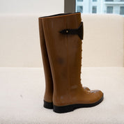 Fendi Brown Rubber Boots, 36