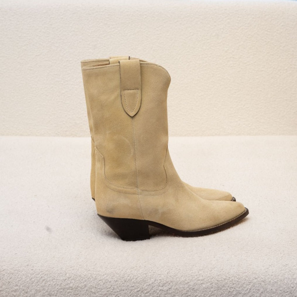 Isabel Marant Dahope pointed toe suede beige boots, 37 BOPF