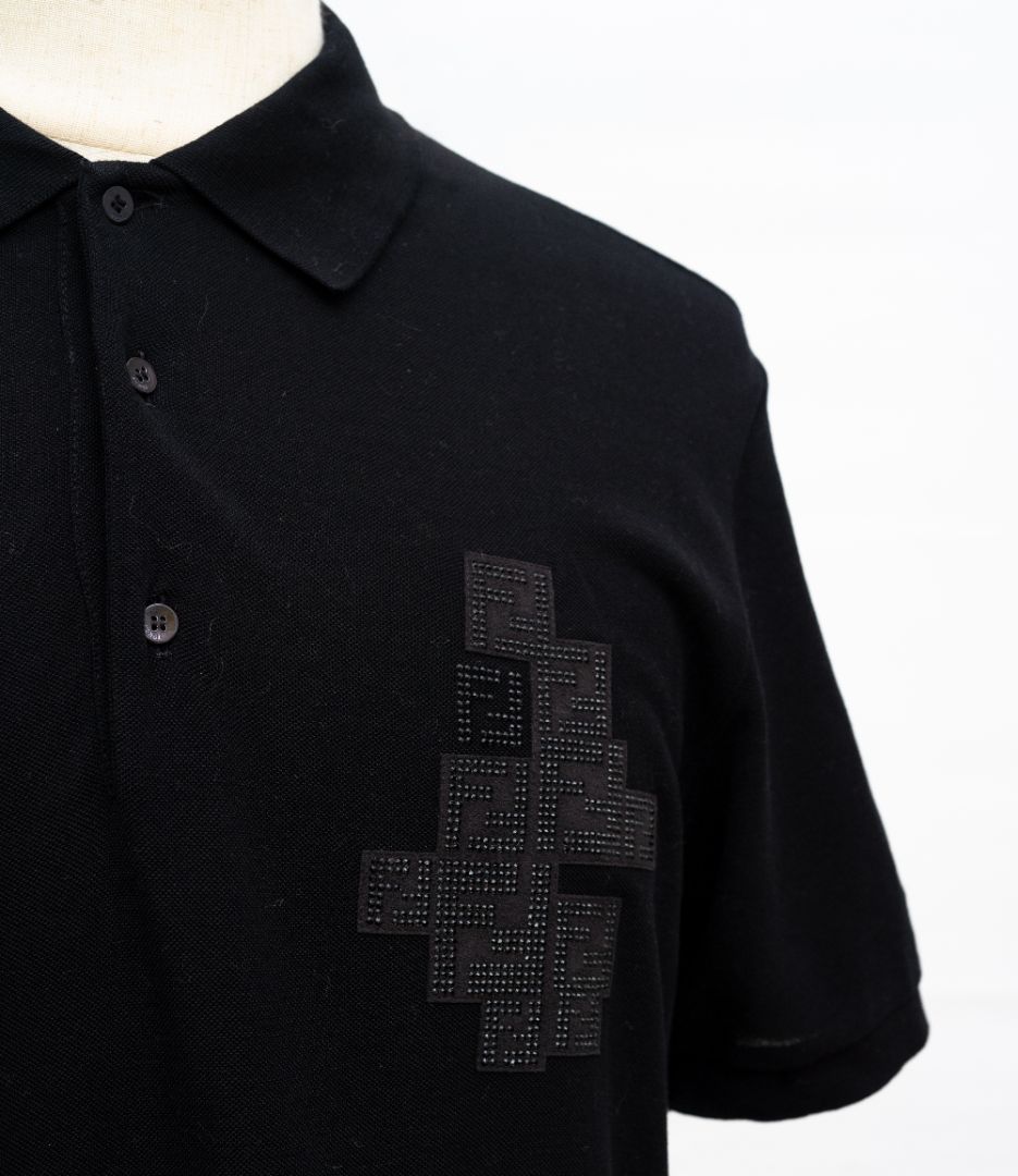 Fendi Black Shirt with Black Crystal Detail