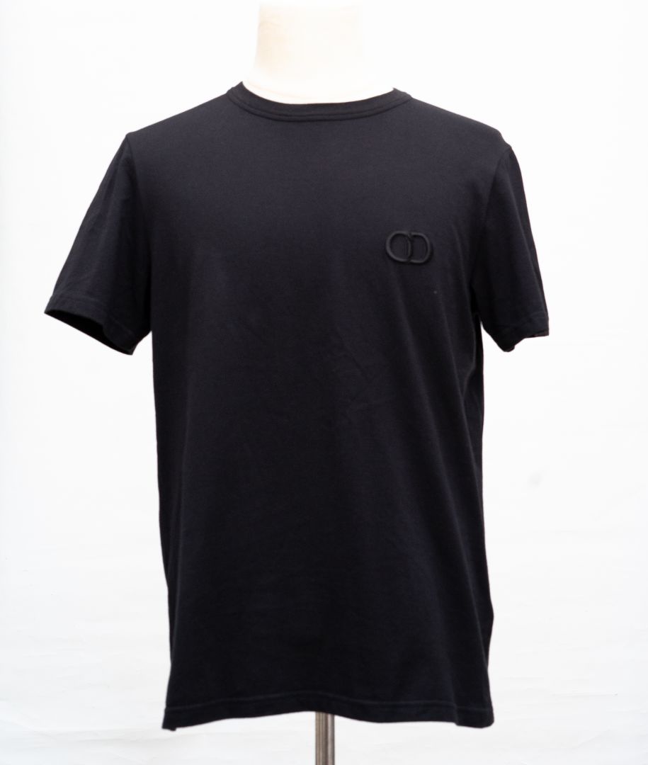 【美品】DIOR：CD icon TEE 刺繍　人気デザイン　黒　M Dior Black CD Icon Embroidered T-Shirt – Savonches