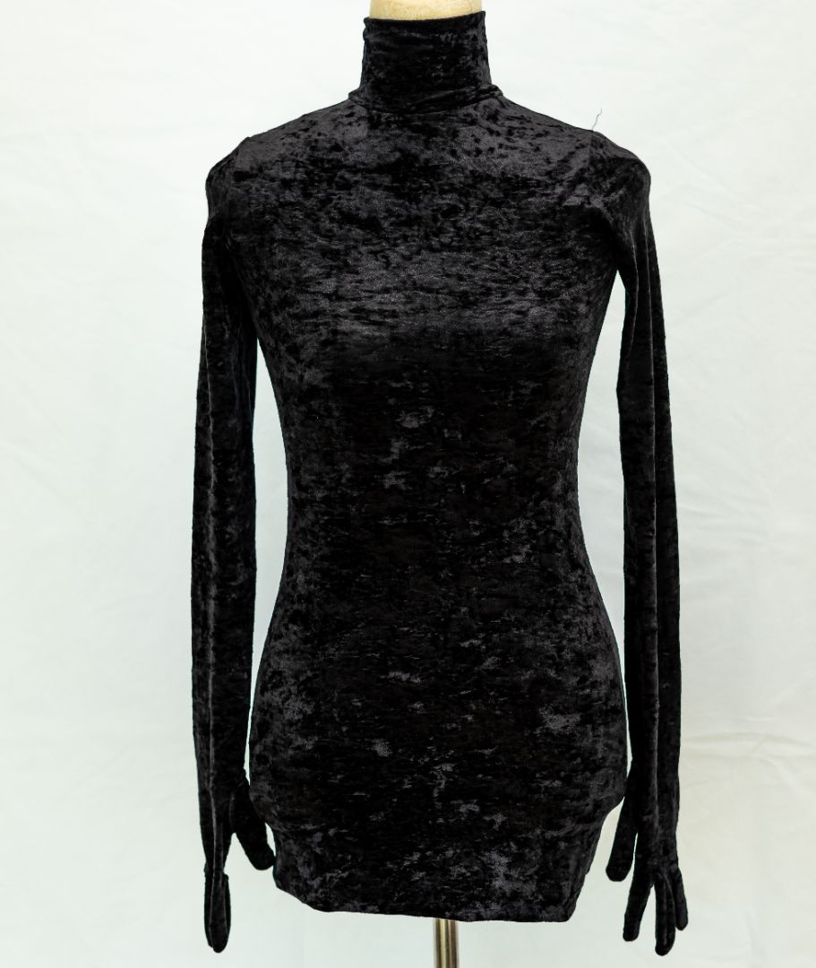 vetements mini dress Vetements Navy Velvet Diva Glove Mini Dress - BOPF