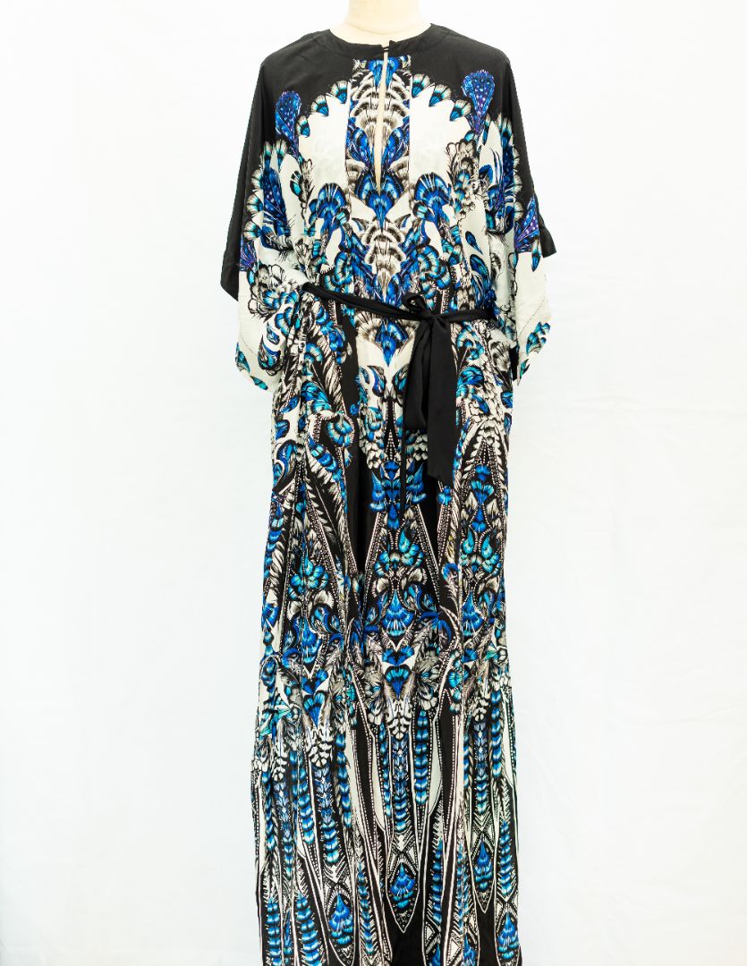 roberto cavalli maxi dress Roberto Cavalli Blue and white printed maxi dress - BOPF