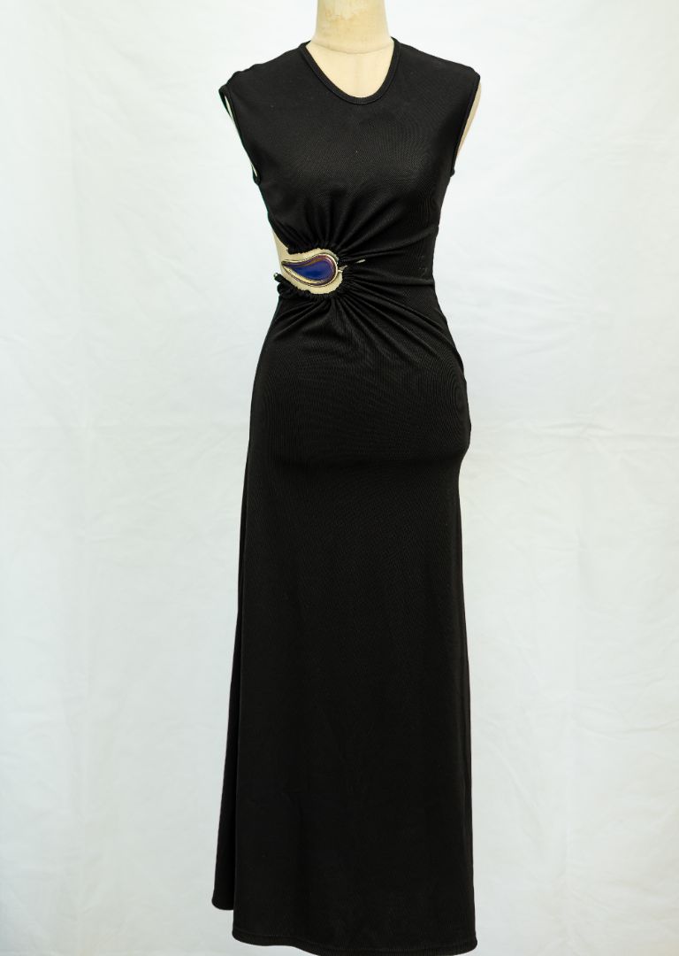 Christopher Esber Moodstone Ruched Black dress - BOPF