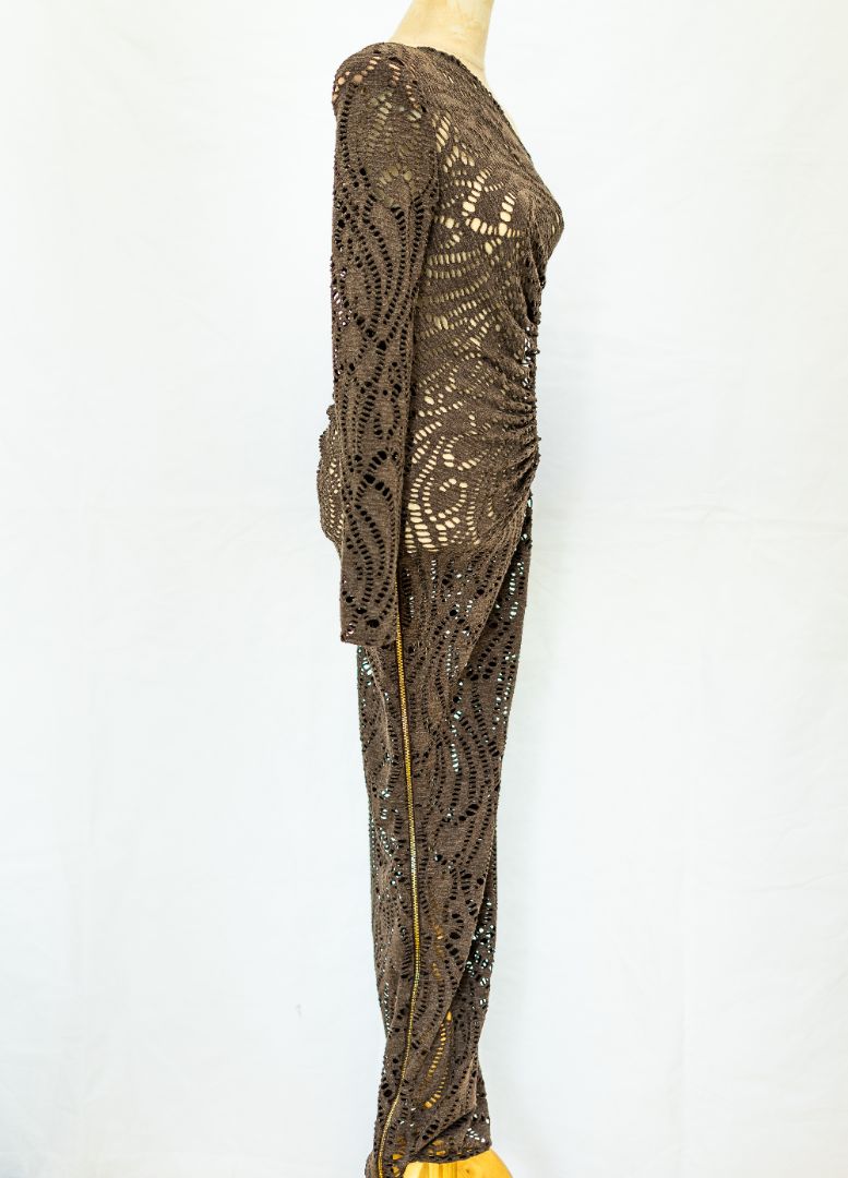 Bronx and Banco Brown Eyelit Maxi dress - BOPF | Business of Preloved Fashion Bronx and Banco Brown Eyelit Maxi dress - BOPF | Business of Preloved Fashion
