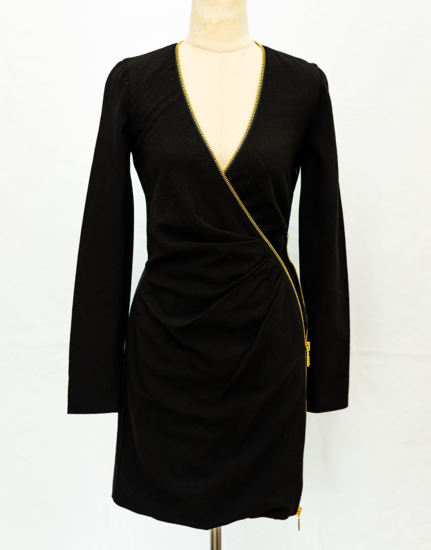 La Perla black dress with gold zip detail - BOPF