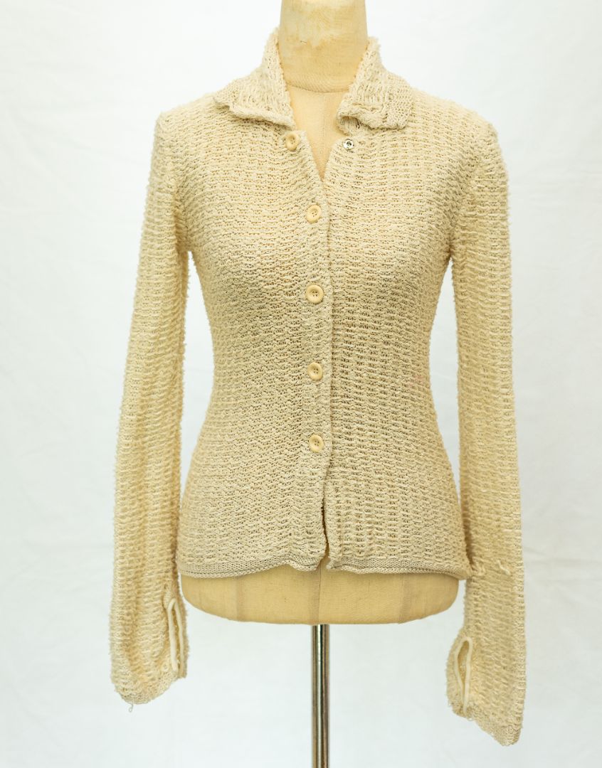 Acne Studios Beige Knit Button Up Cardigan