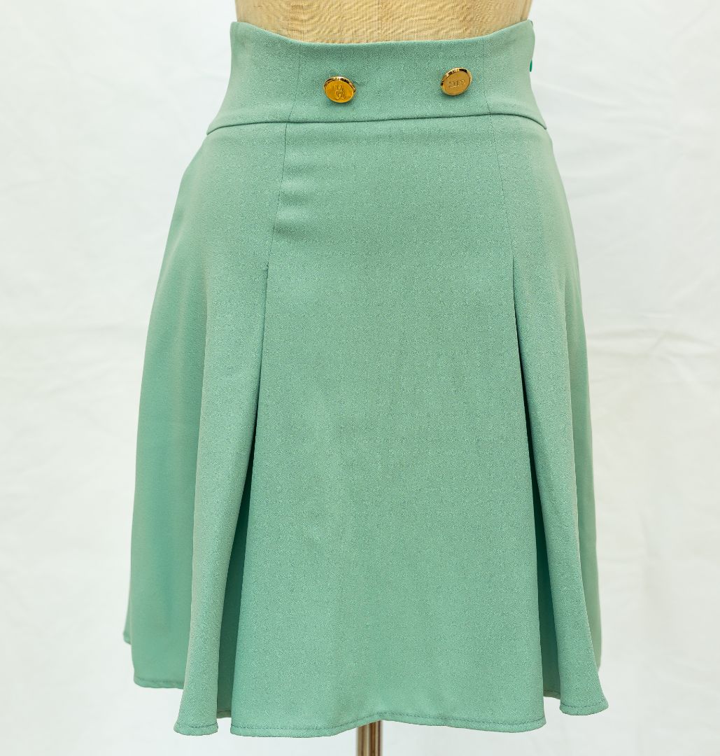 Elisabetta Franchi Mint Blue Mini Flare Skirt