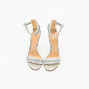 Gianvito Rossi Caribe Silver Glitter Sandal, 37