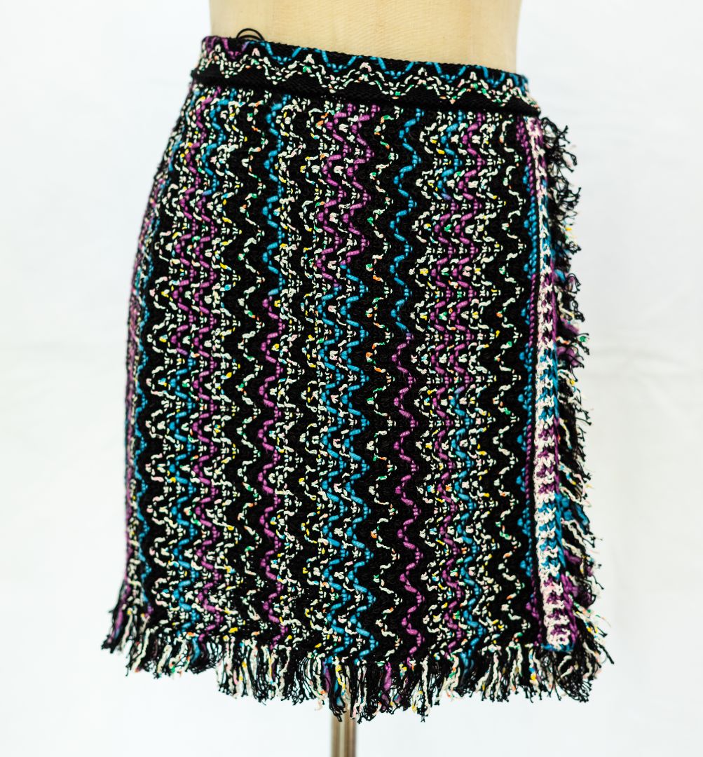 Chanel Black Multicolor Tweed Mini Skirt