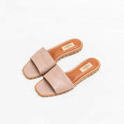 Valentino Beige Leather Soul Rockstud Flat Slides, 37.5