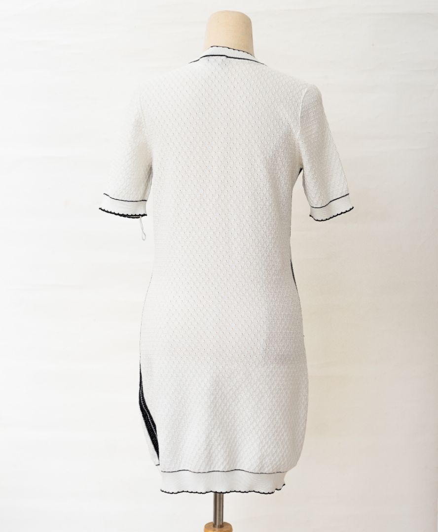 Chanel white knit mini dress with embroidered detail - BOPF | Business of Preloved Fashion Chanel white knit mini dress with embroidered detail - BOPF | Business of Preloved Fashion