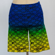 Off-white Arrows-print Biker Shorts In Green/ Blue