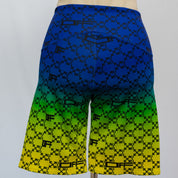 Off-white Arrows-print Biker Shorts In Green/ Blue