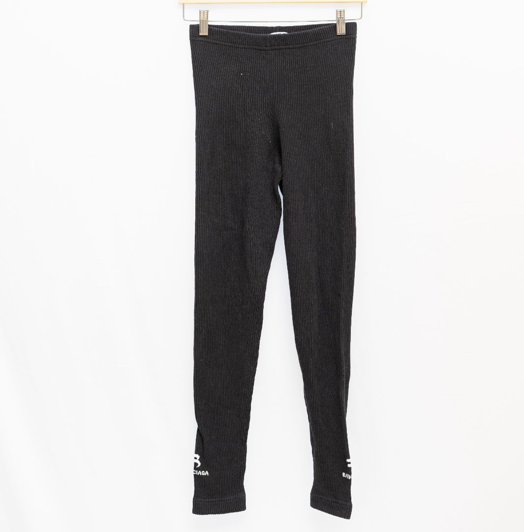 Balenciaga Rib Knit Stirrup Leggings