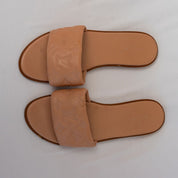 Louis Vuitton beige monogram puff slides, 39