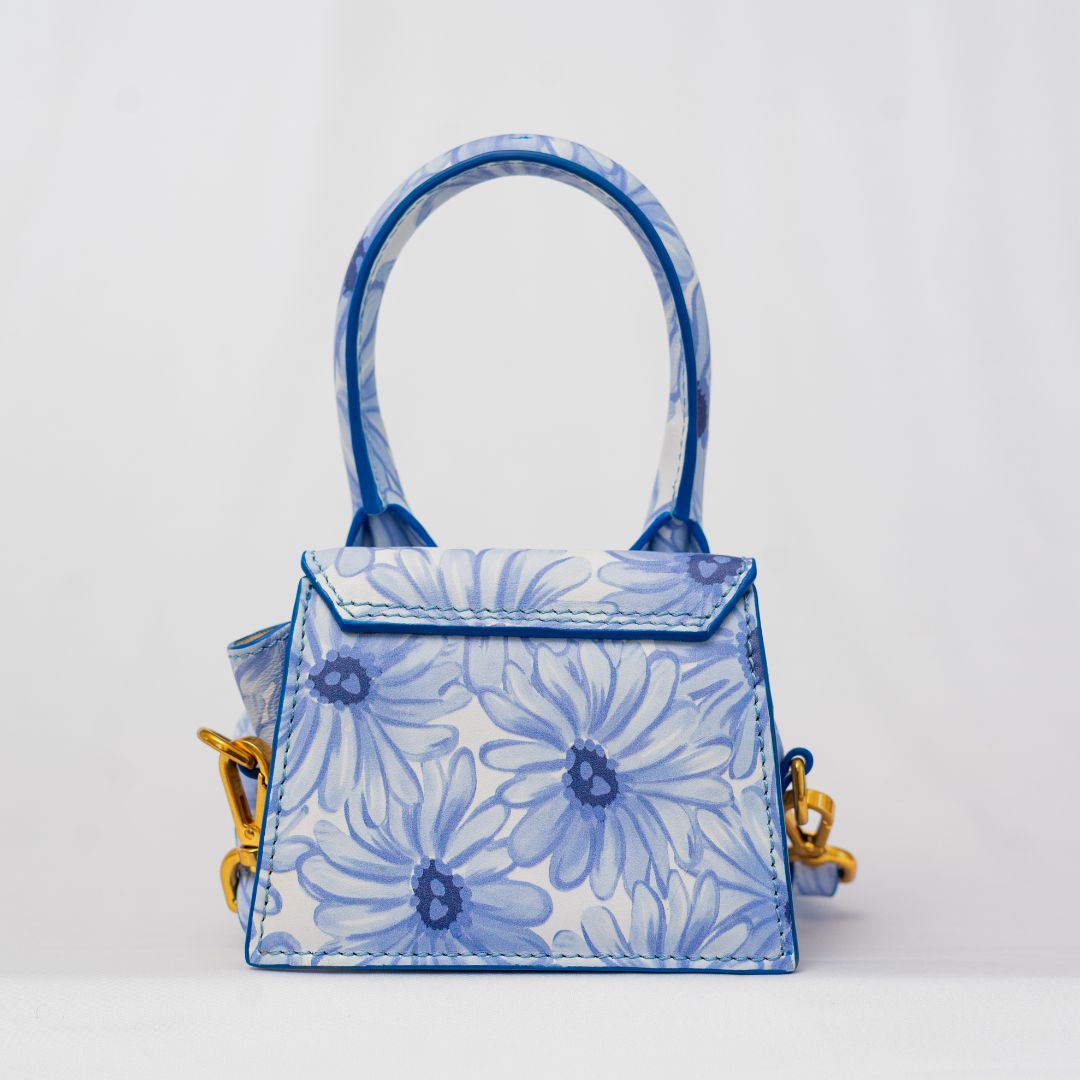 Jacquemus le chiquito mini bag in blue floral print