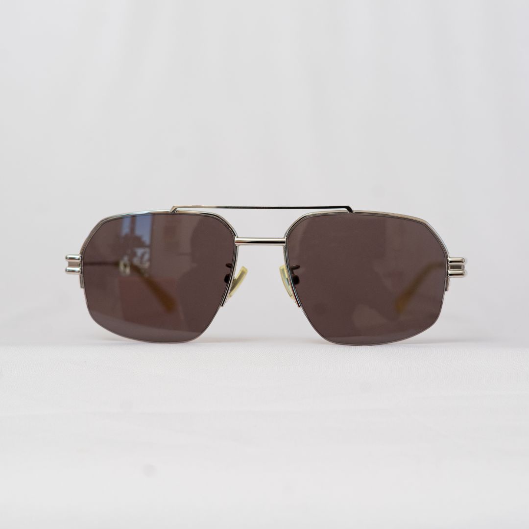 Bottega Veneta Sunglasses in Silver Metal