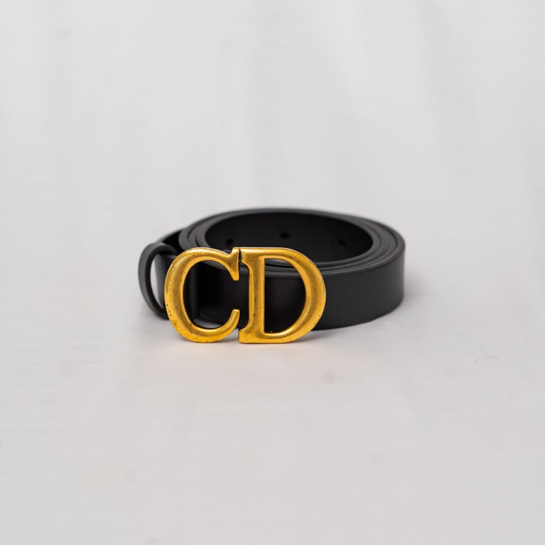 Dior Saddle belt in black calfskin