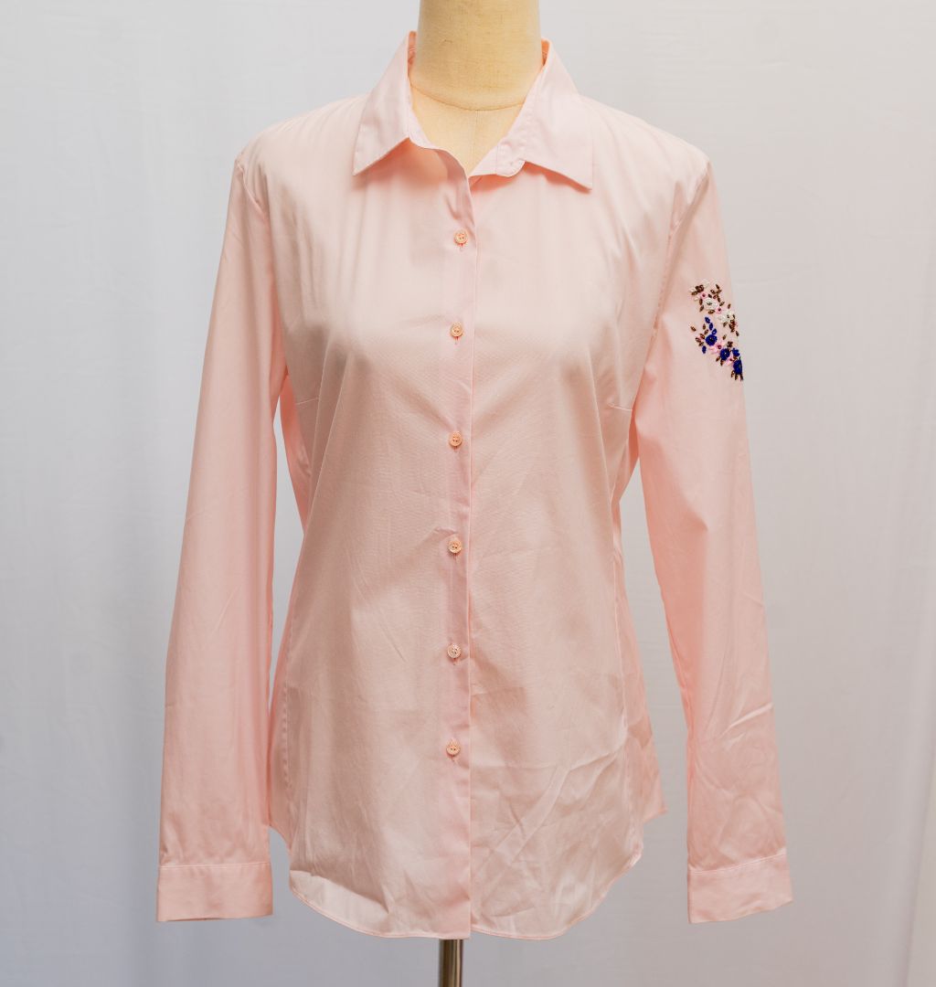 dior dress shirt Christian Dior pink cotton shirt with beaded detail on sleeve - BOPF