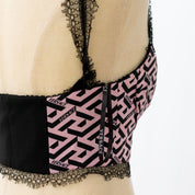 Versace Greca print silk cropped top