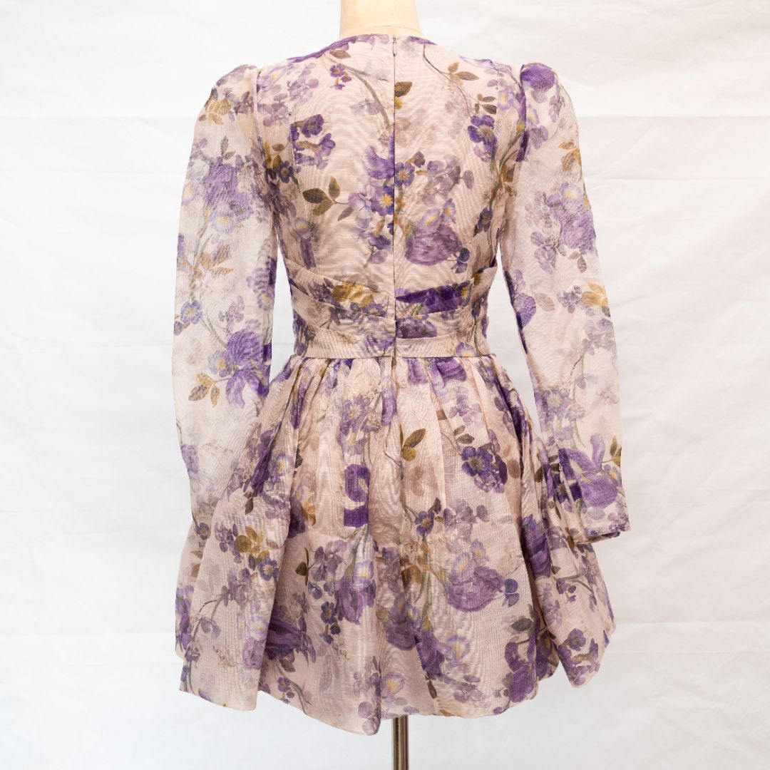 Zimmermann Purple Floral Print Linen Mini Dress - BOPF | Business of Preloved Fashion Zimmermann Purple Floral Print Linen Mini Dress - BOPF | Business of Preloved Fashion