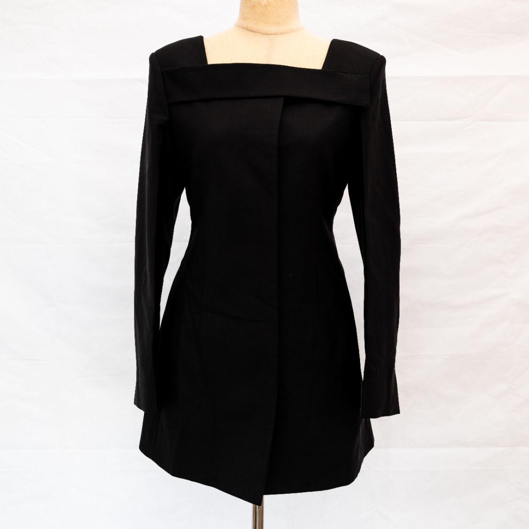 open back jacket dress HAVRY jacket dress with open back black HRAM