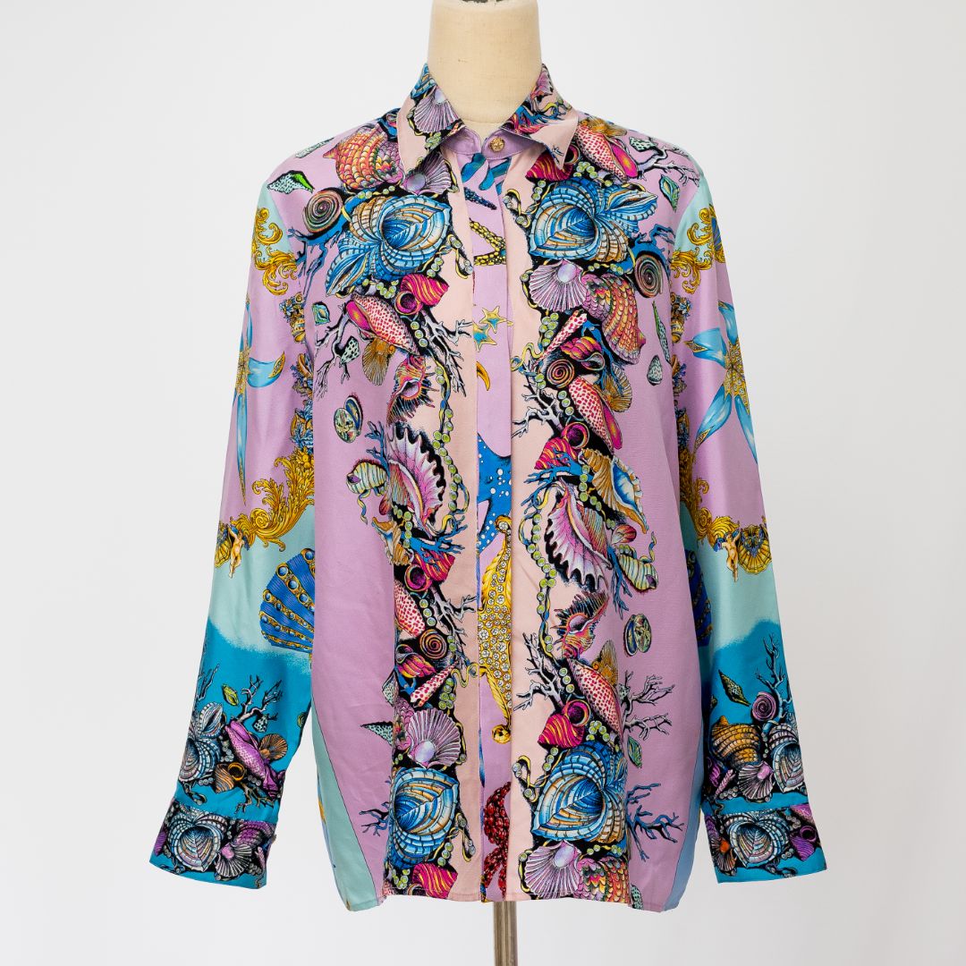 Versace Trésor de la Mer print silk twill shirt