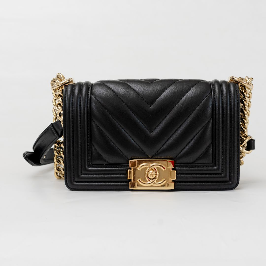 Chanel Small Chevron Black Le Boy Bag BOPF Business of