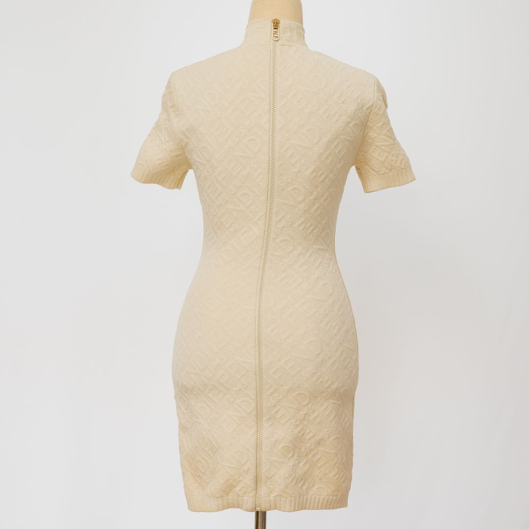 fendi skims mini dress FENDI X SKIMS KIM KARDASHIAN EMBOSSED SHORT SLEEVE DRESS SOLD OUT 40 CONNECTICUT