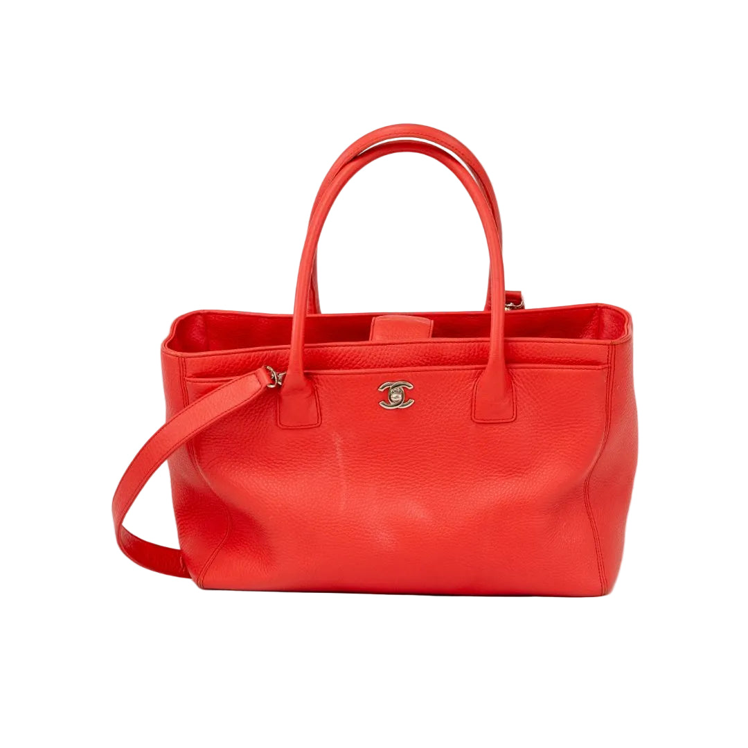 Chanel Pinkish-red Leather Executive Small Bag