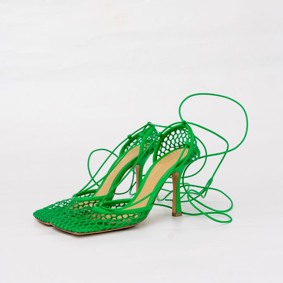 Bottega Veneta Stretch Ankle strap sandals in green, 38