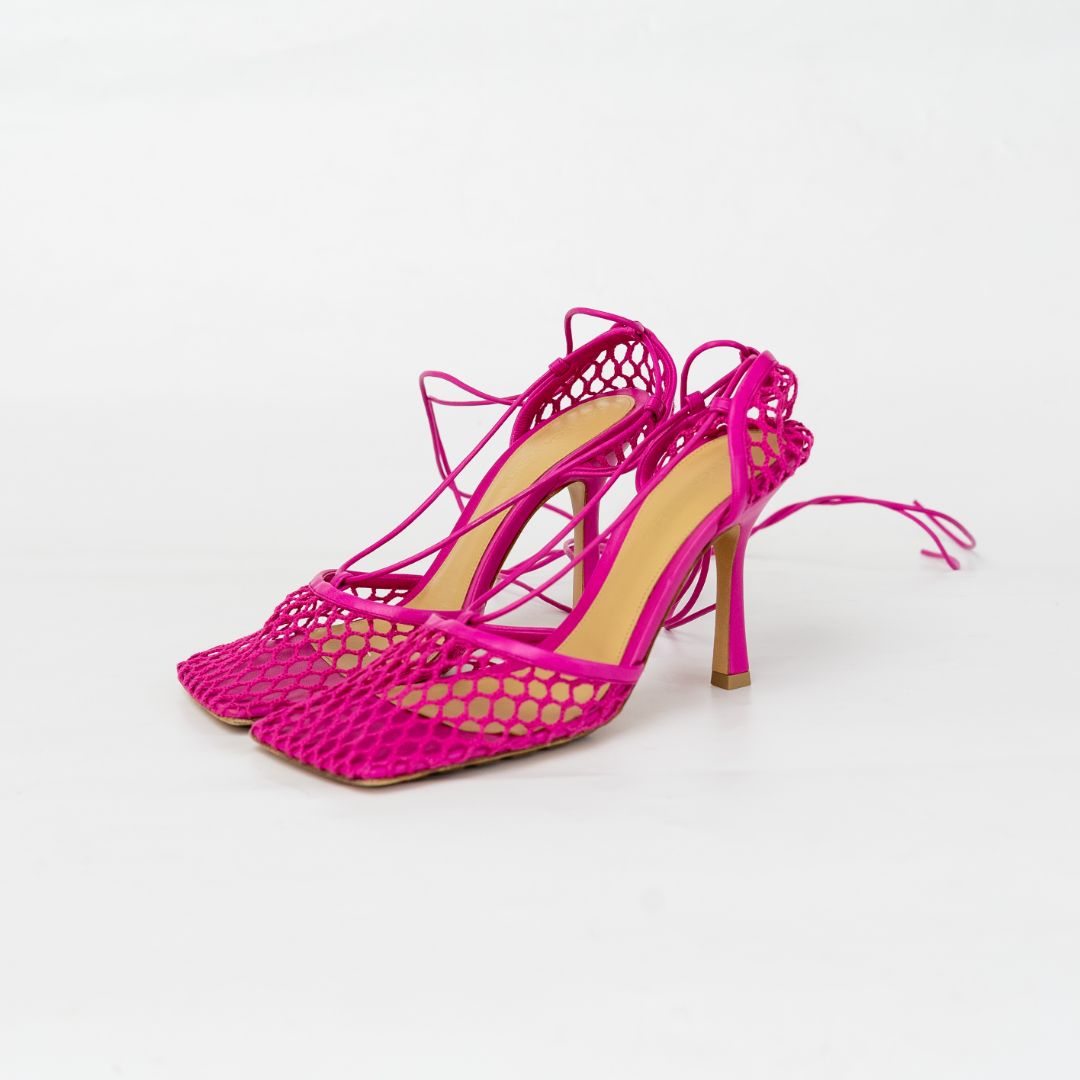 Bottega Veneta Stretch Ankle Strap Sandals, 37.5