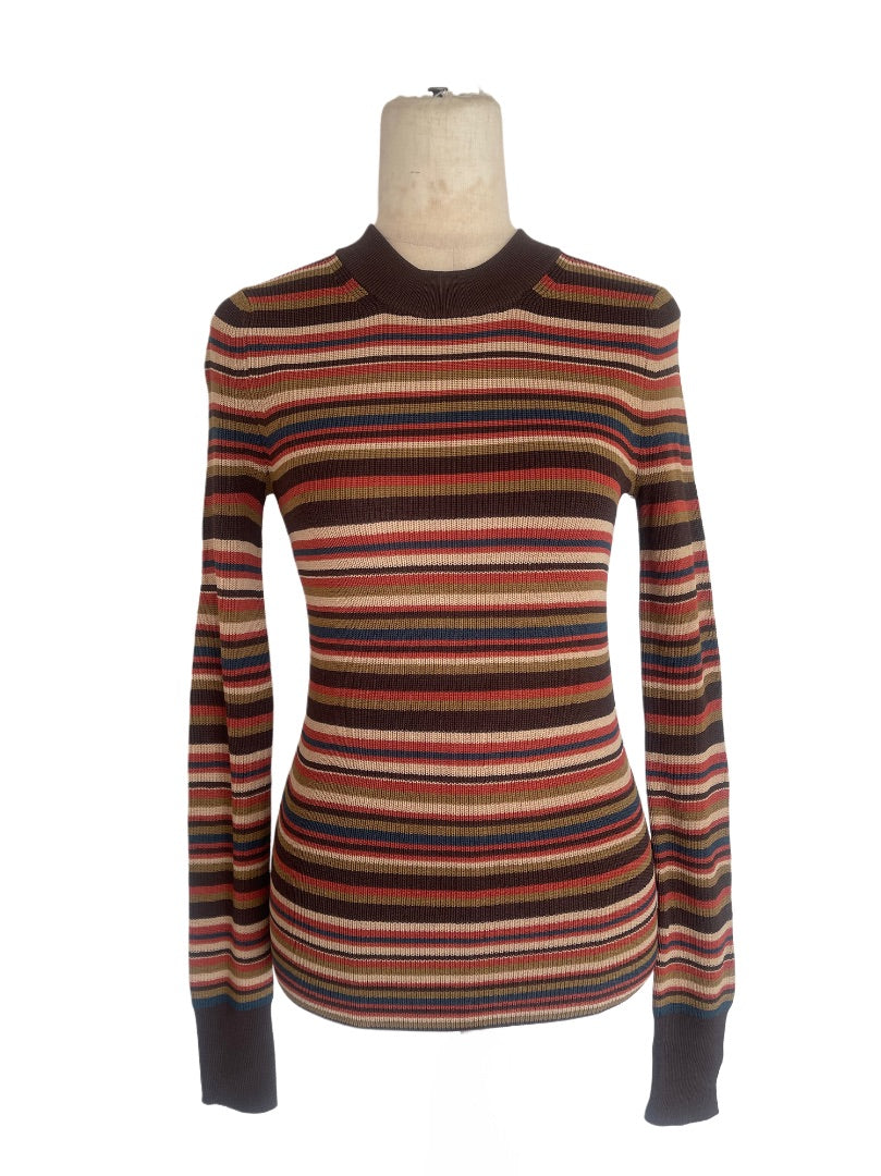 Joie Multicolor Knitted Striped Sweatshirt