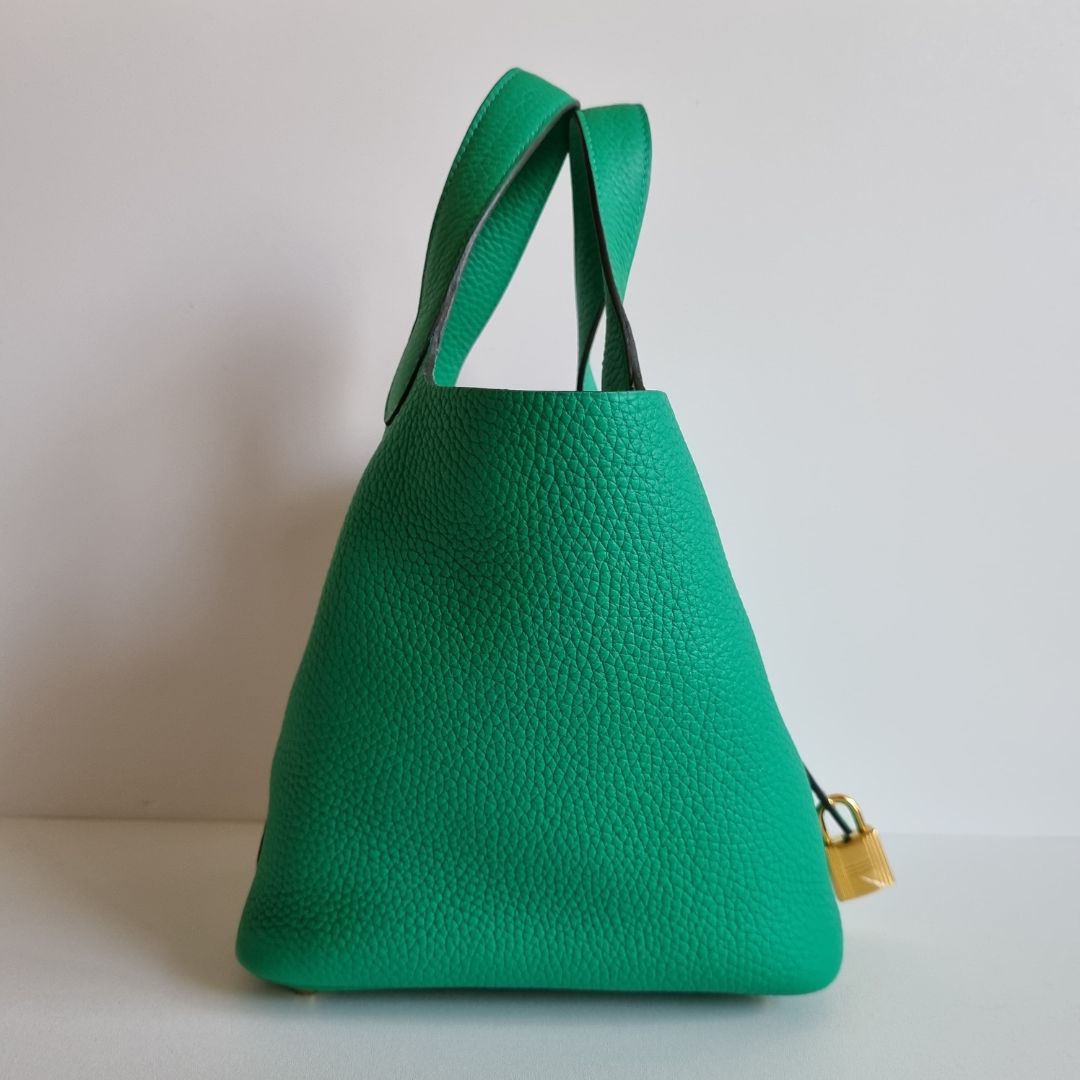 Hermès Picotin 18 Menthe Clemence GHW