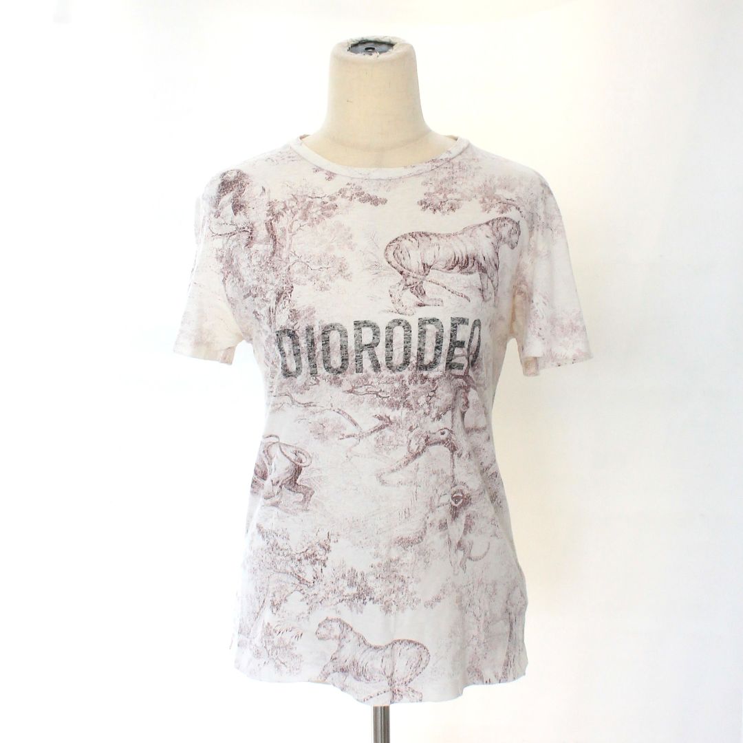 Dior burgundy "Diorodeo" Toile de Jouy T Shirt