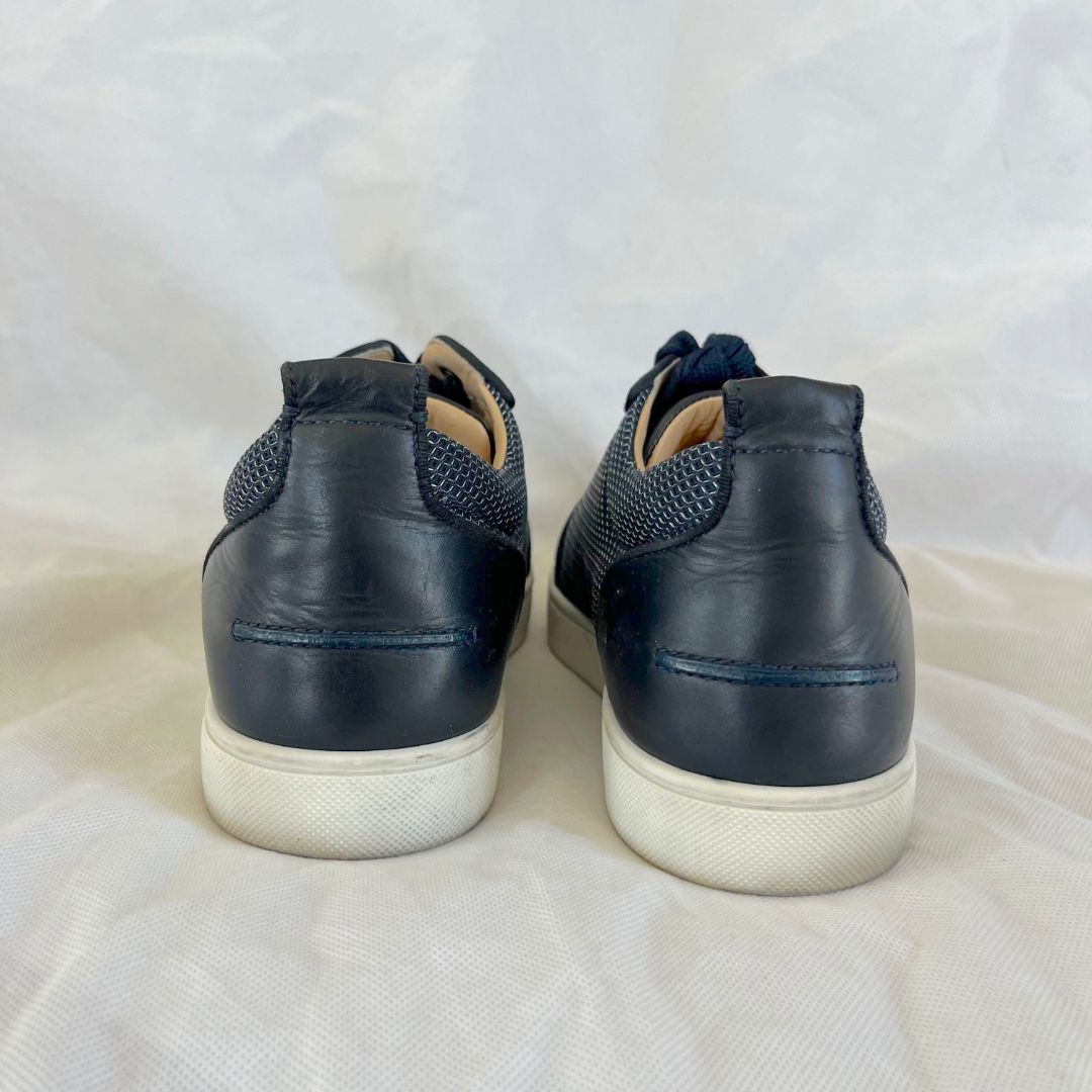 Christian Louboutin Rantulow Leather, Suede Canvas Navy Sneakers, 42.5