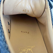 Christian Louboutin Rantulow Leather, Suede Canvas Navy Sneakers, 42.5