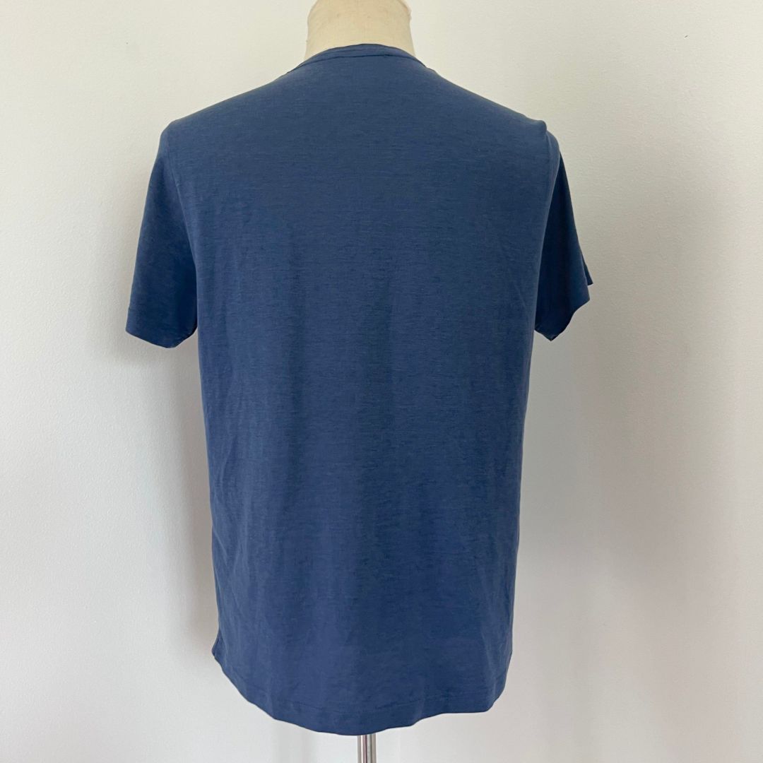 Loro Piana Blue Cotton and Silk Blend T Shirt