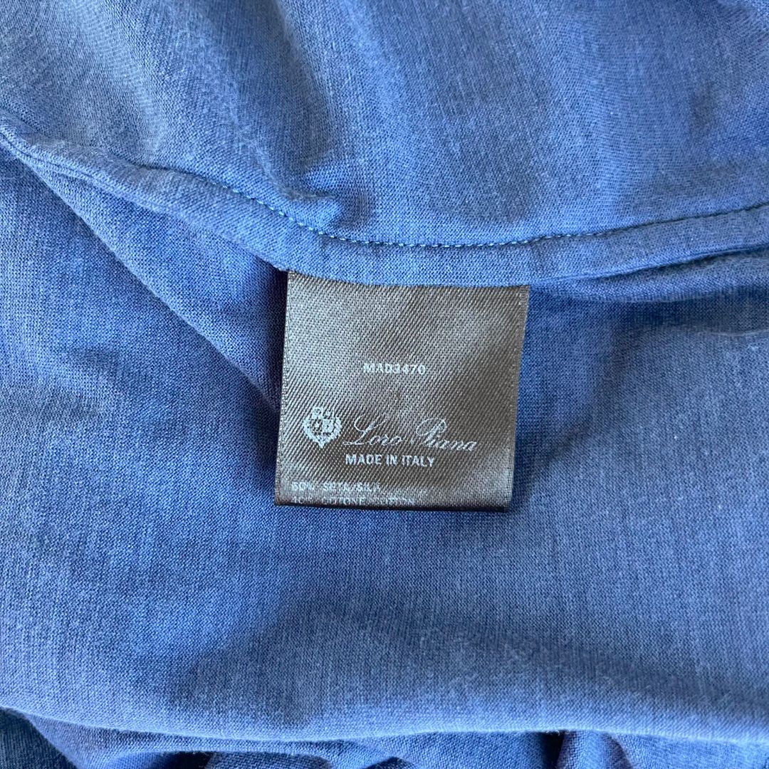 Loro Piana Blue Cotton and Silk Blend T Shirt
