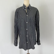 Balenciaga black and white striped shirt with logo on the back
