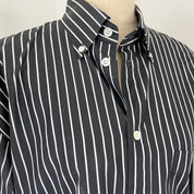 Balenciaga black and white striped shirt with logo on the back