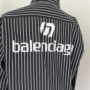 Balenciaga black and white striped shirt with logo on the back