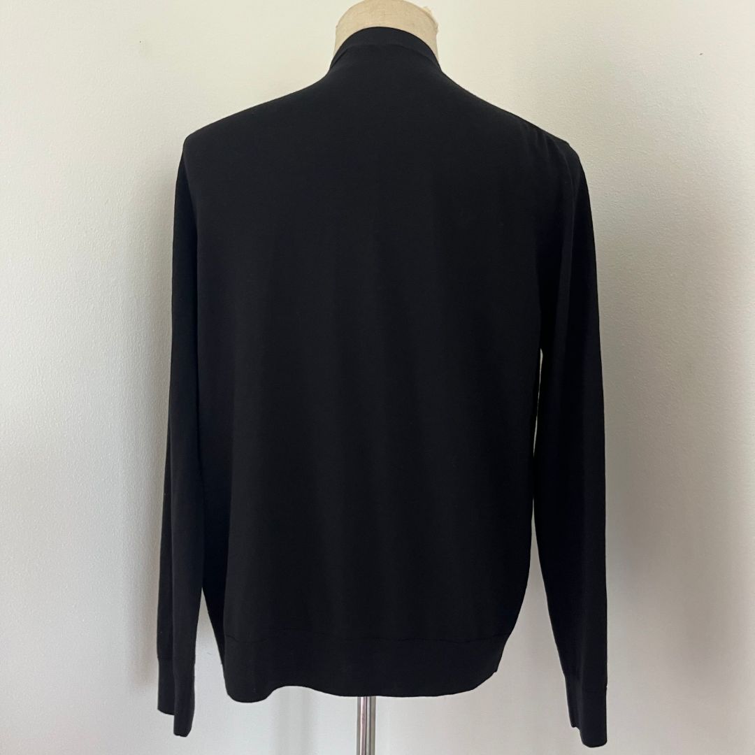 Prada Black Knit Button Up Mens Cardigan