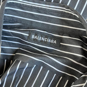 Balenciaga black and white striped shirt with logo on the back