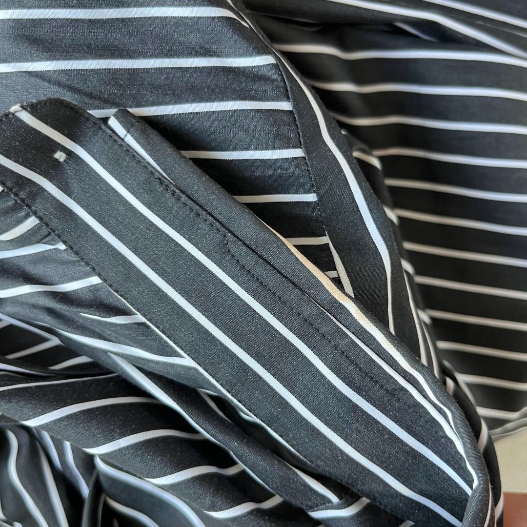 Balenciaga black and white striped shirt with logo on the back