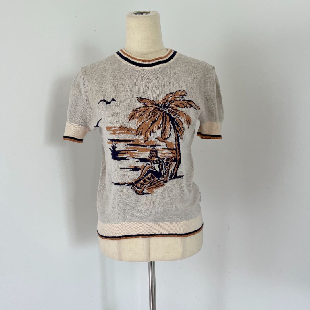 Zimmermann beige knitted Cotton Tropicana Knit T-Shirt
