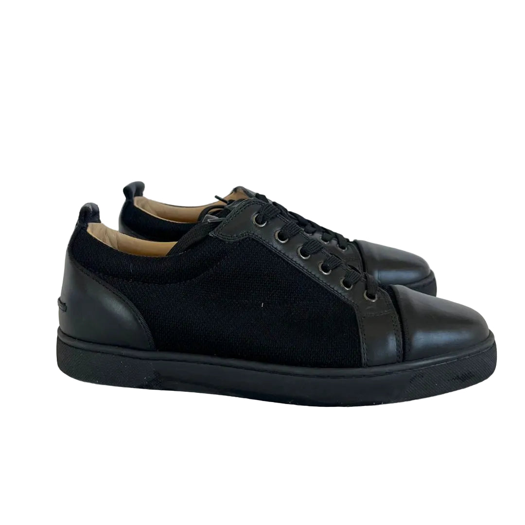 Christian Louboutin Rantulow Leather Canvas Black Sneakers, 42