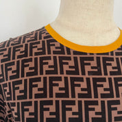 Fendi brown zucca print cotton men's t shirt