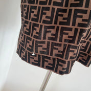 Fendi brown zucca print cotton men's t shirt